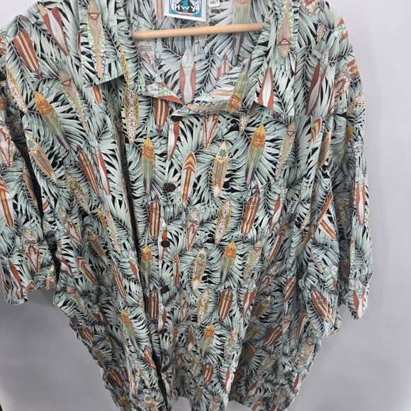 HWY 1 Hawaiian Tropical Surfboard Made In USA Button Down Size 4XLT - Picture 1 of 12